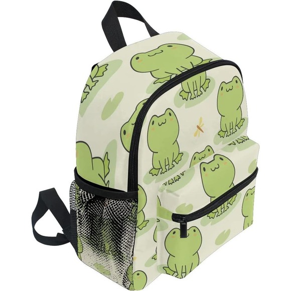 Kids Backpack School Cute Frog Pattern Children Book Bag Travel Backpack Daypack - Picture 5 of 6